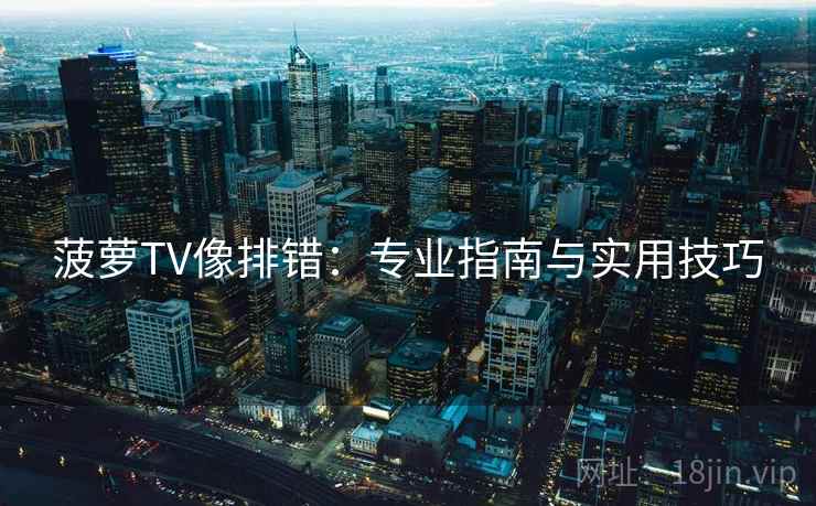 菠萝TV像排错：专业指南与实用技巧