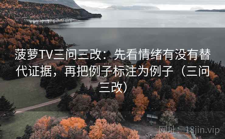 菠萝TV三问三改:先看情绪有没有替代证据,再把例子标注为例子(三问三改)