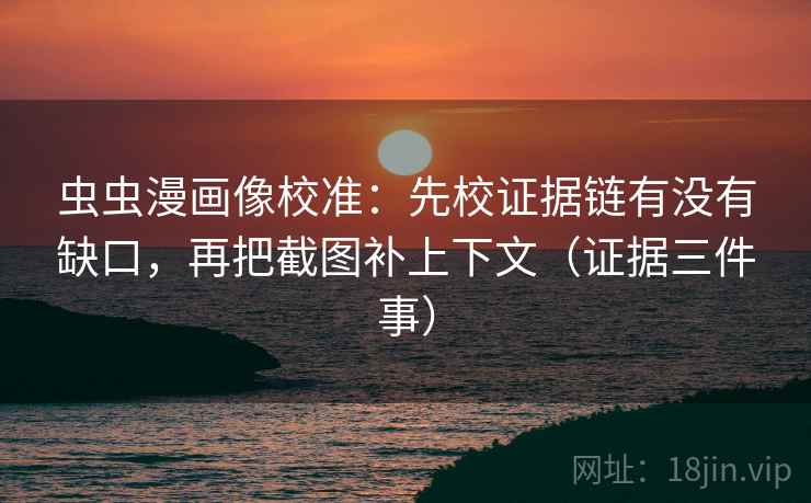 虫虫漫画像校准：先校证据链有没有缺口，再把截图补上下文（证据三件事）