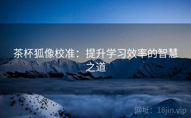 茶杯狐像校准:提升学习效率的智慧之道